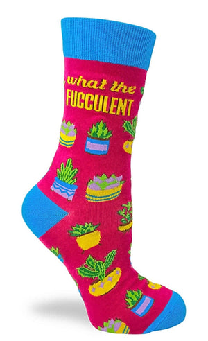 FABDAZ Brand Ladies PLANTS Socks Says ‘WHAT THE FUCCULENT’ - Novelty Socks for Less