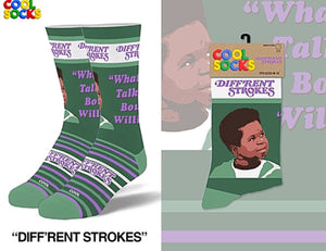 DIFF’RENT STROKES TV SHOW  MEN’S SOCKS ARNOLD JACKSON ‘WHATCHU TALKIN’ BOUT WILLIS?’ - Novelty Socks for Less