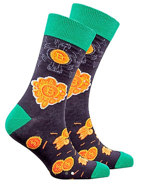 SOCKS N SOCKS Men’s BITCOIN Socks - Novelty Socks for Less