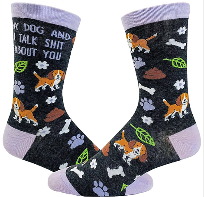 CRAZY DOG BRAND LADIES ‘MY DOG & I TALK SHIT ABOUT YOU’ SOCKS