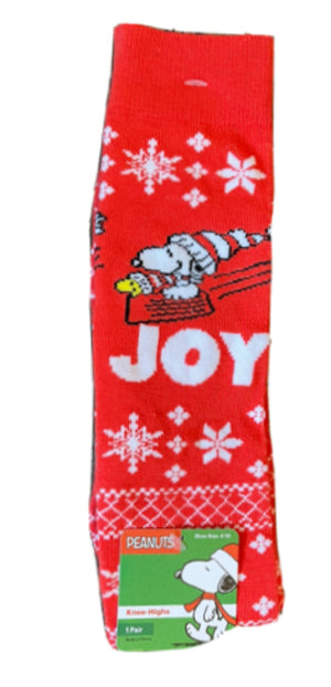 PEANUTS Ladies SNOOPY CHRISTMAS KNEE HIGH Socks - Novelty Socks for Less
