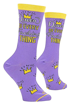 COOL SOCKS BRAND LADIES ‘QUEEN OF EVERY FUCKING THING’ SOCKS - Novelty Socks for Less
