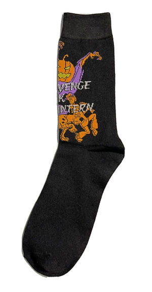 SCOOBY DOO MEN’S HALLOWEEN CREW SOCKS MY ‘REVENGE OF THE JACK O’ LANTERN’ - Novelty Socks for Less