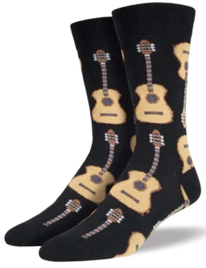 SOCKSMITH Brand Men’s ACOUSTIC GUITARS Socks - Novelty Socks for Less