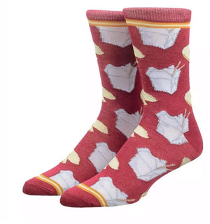BIOWORLD BRAND Men’s CHINESE FOOD TAKEOUT & FORTUNE COOKIES Socks - Novelty Socks for Less