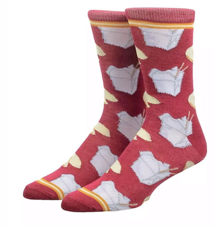 BIOWORLD BRAND Men’s CHINESE FOOD TAKEOUT & FORTUNE COOKIES Socks