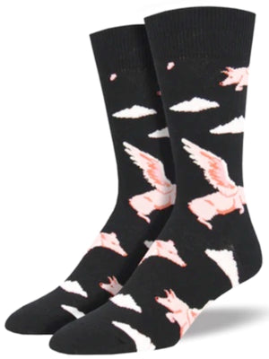 SOCKSMITH Brand Men’s FLYING PIGS Socks - Novelty Socks for Less