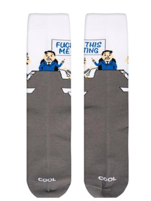 COOL SOCKS Brand Men’s ‘FUCK THIS MEETING’ Socks - Novelty Socks for Less