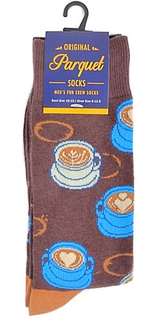 PARQUET BRAND Ladies COFFEE Socks Coffee Cups With Heart Shaped Foam - Novelty Socks for Less