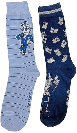 MONOPOLY Men’s 2 Pair Of RICH UNCLE PENNYBAGS Socks With CASH - Novelty Socks for Less