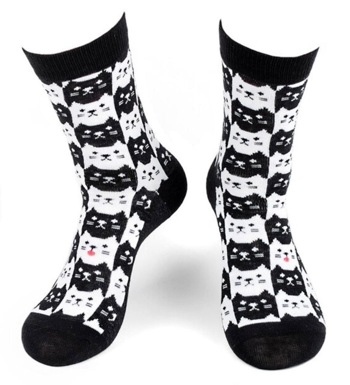 PARQUET Ladies BLACK & WHITE CAT Socks