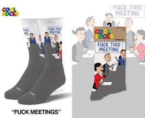 COOL SOCKS Brand Men’s ‘FUCK THIS MEETING’ Socks - Novelty Socks for Less