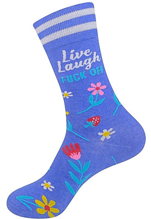 FUNATIC Brand Unisex ‘LIVE LAUGH FUCK OFF’ Socks - Novelty Socks for Less