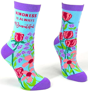 FABDAZ Brand Ladies KINDNESS IS ALWAYS BEAUTIFUL Socks - Novelty Socks for Less