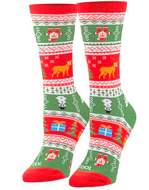 COOL SOCKS Brand Ladies UGLY CHRISTMAS SWEATER Socks - Novelty Socks for Less