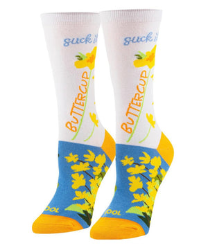 COOL SOCKS Brand Ladies ‘SUCK IT UP BUTTERCUP’ Socks - Novelty Socks for Less