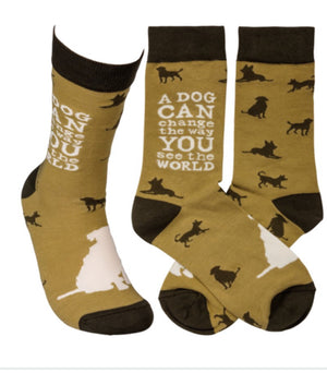 PRIMITIVES BY KATHY Unisex ‘DOG CAN CHANGE THE WAY YOU SEE THE WORLD’ - Novelty Socks for Less