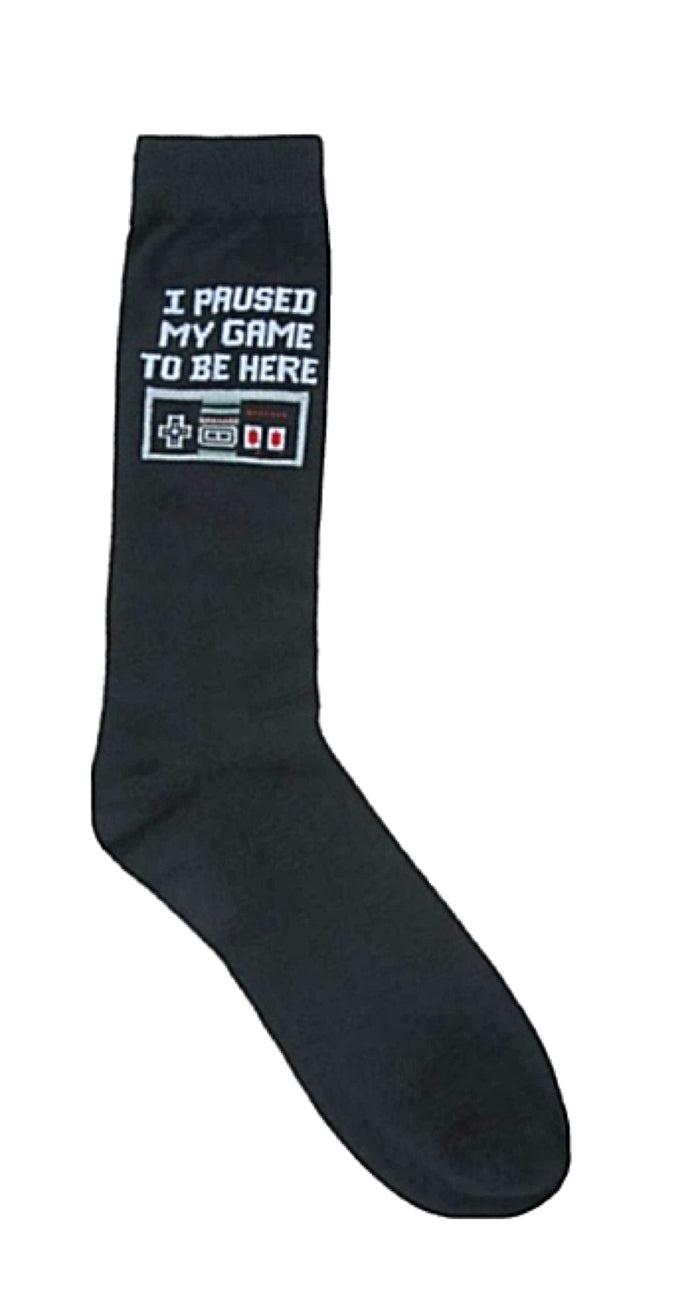 NINTENDO Mens ‘I PAUSED MY GAME TO BE HERE’ Socks