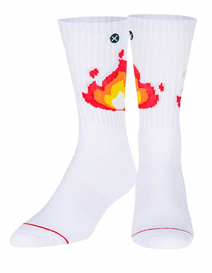 ODD SOX Brand Men’s PIXEL FLAMES Socks - Novelty Socks for Less