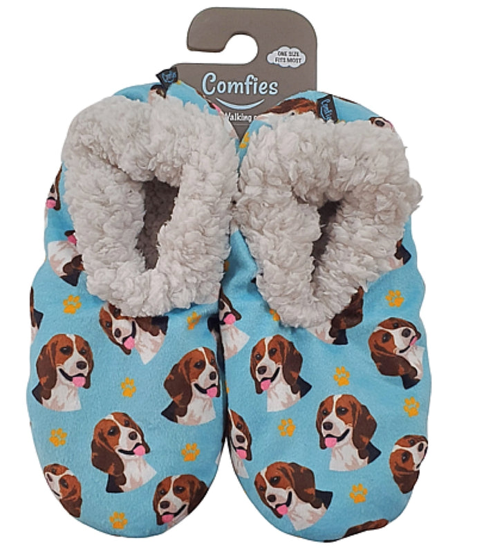 COMFIES BRAND Ladies BEAGLE DOG Non-Skid SLIPPERS By E&S Pets