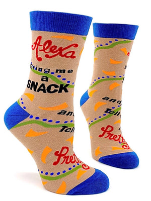 FABDAZ Brand Ladies ‘ALEXA BRING ME A SNACK’ Socks - Novelty Socks for Less