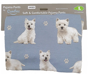 COMFIES BRAND UNISEX WESTIE DOG PAJAMA BOTTOMS E&S PETS (CHOOSE SIZE) - Novelty Socks for Less