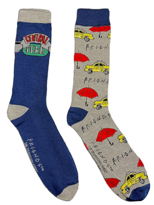 FRIENDS TV SHOW Men’s 2 Pair Of Socks CENTRAL PERK LOGO - Novelty Socks for Less