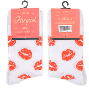 PARQUET Brand Ladies VALENTINES DAY LIPS/KISSES Socks - Novelty Socks for Less