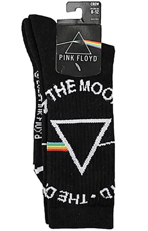 PINK FLOYD MEN’S DARK SIDE OF THE MOON CREW SOCKS BIOWORLD BRAND - Novelty Socks for Less