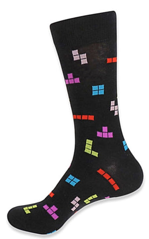 PARQUET BRAND Men’s TETRIS VIDEO GAME Socks - Novelty Socks for Less