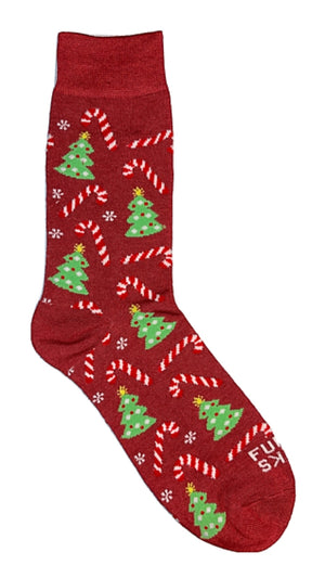 FUNKY SOCKS Brand Men’s CHRISTMAS Socks TREES & CANDY CANES - Novelty Socks for Less