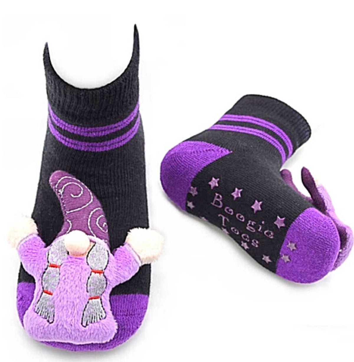 BOOGIE TOES Unisex Baby WIZARD RATTLE GRIPPER BOTTOM SOCKS By PIERO LIVENTI - Novelty Socks for Less