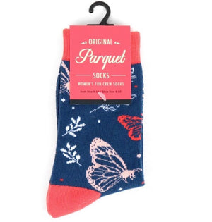 PARQUET BRAND Ladies BUTTERFLIES Socks - Novelty Socks for Less