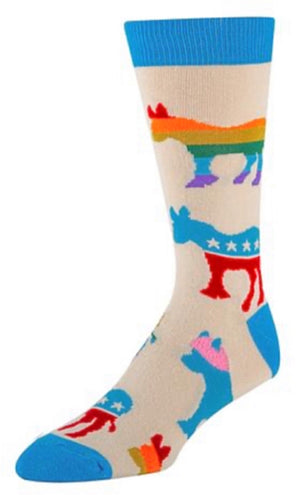 Oooh Yeah Brand Men's DEMOCRAT Socks DONKEY - Novelty Socks for Less