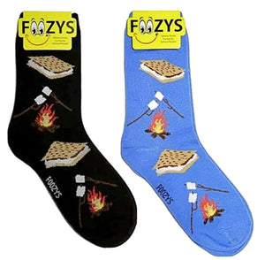 FOOZYS Ladies 2 Pair SMORES & CAMPFIRE Socks - Novelty Socks for Less