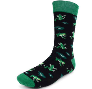 Parquet Brand Men’s Socks FROGS & LILY PADS - Novelty Socks for Less