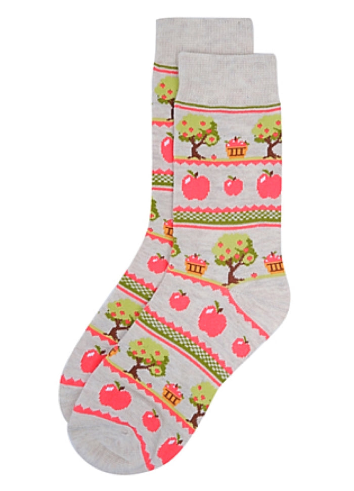 PARQUET Brand Ladies Apples & Apple Trees Socks