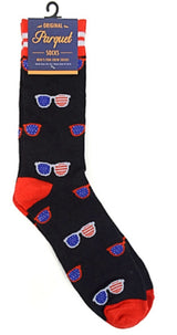 Parquet Brand Men’s AMERICAN FLAG SUNGLASSES Socks - Novelty Socks for Less