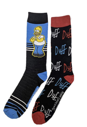 THE SIMPSONS MEN’S 2 PAIR OF SOCKS DUFF BEER - Novelty Socks for Less
