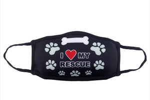 FUNATIC BRAND ADULT Face Mask ‘I LOVE MY RESCUE’ - Novelty Socks for Less