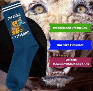 FUNATIC TIGER KING JOE EXOTIC FOR PRESIDENT - Novelty Socks for Less