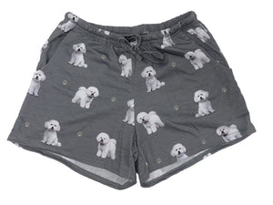 COMFIES LOUNGE PJ SHORTS Ladies BICHON FRISE Dog By E&S PETS - Novelty Socks for Less