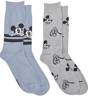 DISNEY Men’s 2 Pair Of MICKEY MOUSE & PLUTO Socks - Novelty Socks for Less