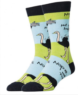 OOOH GEEZ MENS OSTRICH ‘NOT GONNA HAPPEN’ NOPE. - Novelty Socks for Less