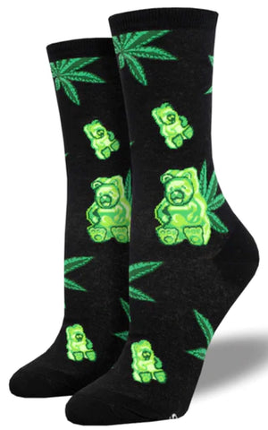 SOCKSMITH Brand Ladies WEED GUMMIES Socks - Novelty Socks for Less