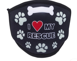 FUNATIC BRAND ADULT Face Mask ‘I LOVE MY RESCUE’ - Novelty Socks for Less