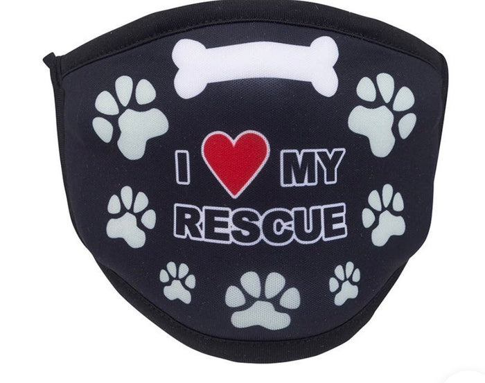 FUNATIC BRAND ADULT Face Mask ‘I LOVE MY RESCUE’