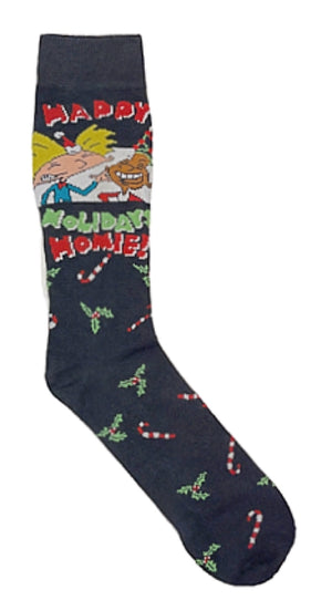 HEY ARNOLD Men’s CHRISTMAS Socks HAPPY HOLIDAYS HOMIE! ARNOLD & GERALD JOHANNSEN - Novelty Socks for Less