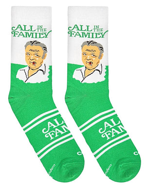 ALL IN THE FAMILY TV SHOW MEN’S ARCHIE BUNKER SOCKS COOL SOCKS BRAND - Novelty Socks for Less