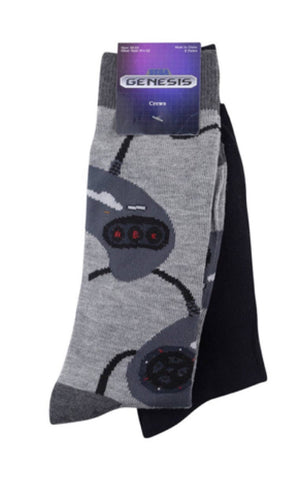 SEGA GENESIS Mens 2 PAIR GAME CONTROLLER - Novelty Socks for Less